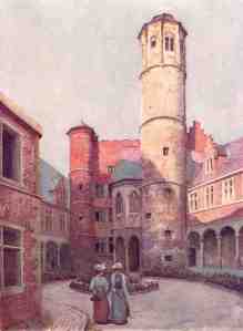 gentoudachtersikkel1 - 1908 antieke print